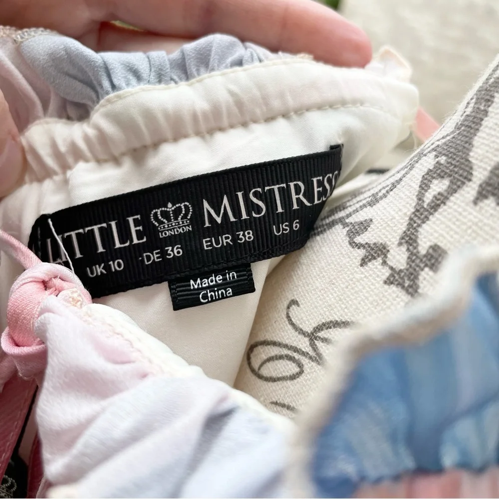 Little Mistress Ombré Stripe Pleated Printed Midi Dress - 6 - Picture 5 of 5